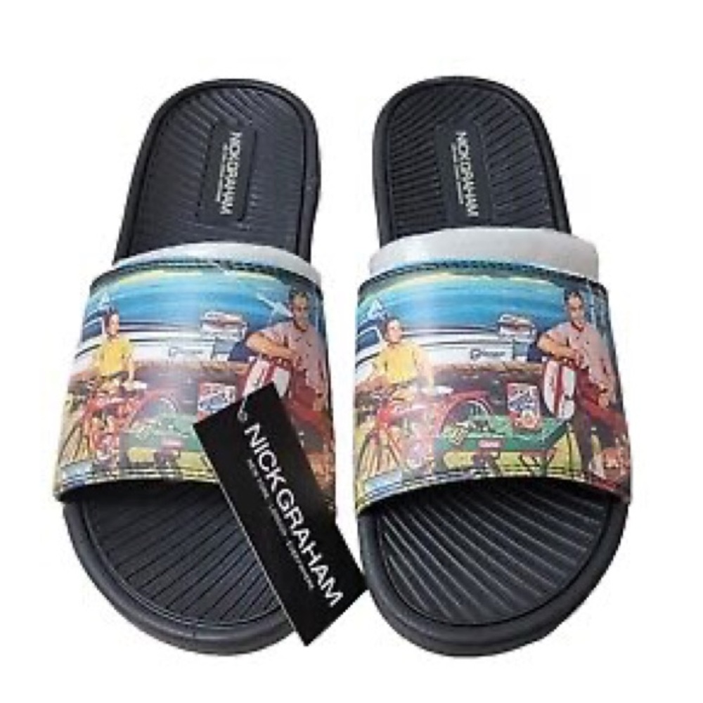 NEW Nick Graham Dane Happy Slides Size 9